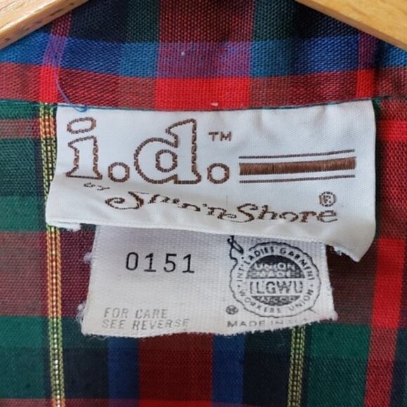 Vintage ID by Ship ‘n Shore | Red Green Plaid Shirt - Picture 2 of 5